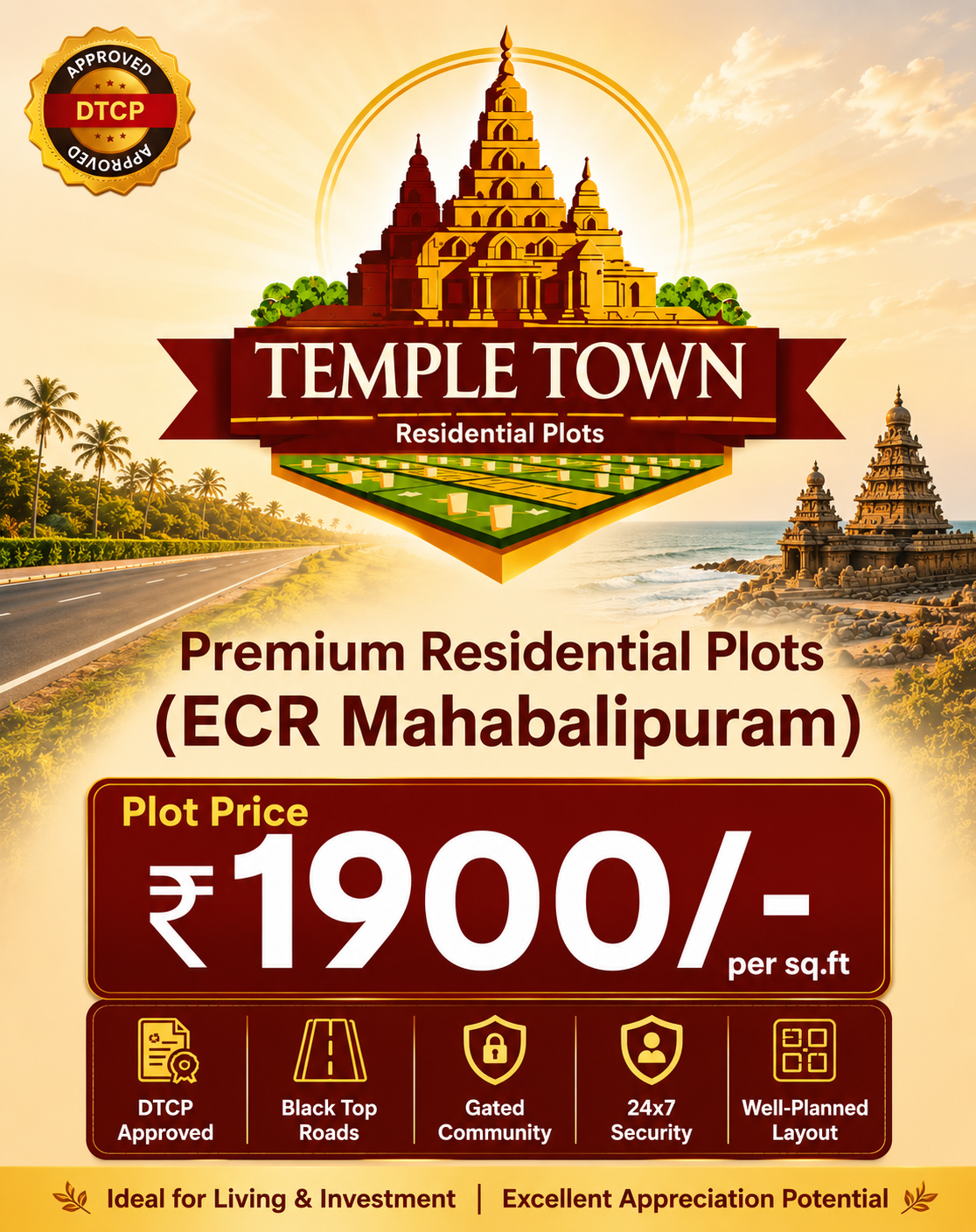 Premium DTCP and RERA approved residential plots on East Coast Road Chennai